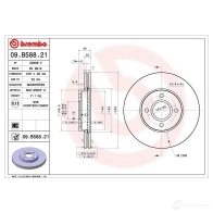 Тормозной диск BREMBO 1438329341 U6A 8T 09b58821 - Изображение 5