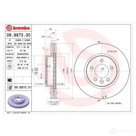 Тормозной диск BREMBO 790754 8020584017203 09.8873.31 KUG77S 7 - Изображение 5