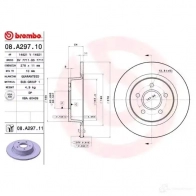 Тормозной диск BREMBO 08a29711 FQ7A6 F 8020584214251 789695 - Изображение 2