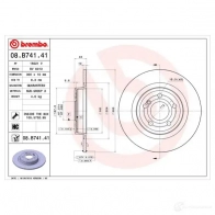 Тормозной диск BREMBO 8020584037485 B Q11D4E 789864 08.B741.41 - Изображение 2