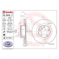 Тормозной диск BREMBO 09694811 AEYLP F 8020584011980 790406 - Изображение 2