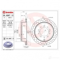 Тормозной диск BREMBO 8020584217764 09.A967.1X 791497 IH 9Z3 - Изображение 3