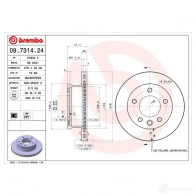 Тормозной диск BREMBO 09.7314.24 8020584013298 790471 J 3X35R - Изображение 2