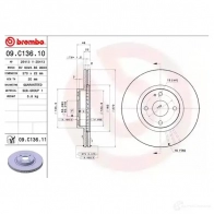 Тормозной диск BREMBO 8WZ SNO3 09.C136.11 8020584217863 791710 - Изображение 3