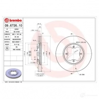 Тормозной диск BREMBO 8020584672617 790308 TI 1DB 09.6726.10 - Изображение 2