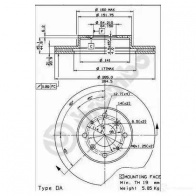 Тормозной диск BREMBO 09512410 8020584512418 9M2 T2T 790061 - Изображение 2
