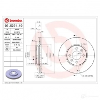Тормозной диск BREMBO 8020584522110 790093 QV IWF 09.5221.10