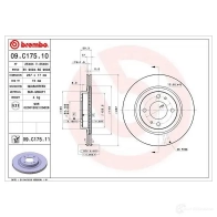 Тормозной диск BREMBO 8020584222515 09.C175.11 791723 BON UBCK - Изображение 2