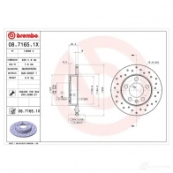 Тормозной диск BREMBO 8020584212257 789407 08.7165.1X 18Q3 E - Изображение 4
