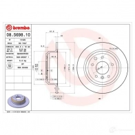 Тормозной диск BREMBO 8020584569818 08569810 789302 G I0N9
