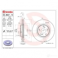 Тормозной диск BREMBO 68 XVZ Honda Accord 8 (CU) Седан 2.2 i DTEC (CU3) 150 л.с. 2008 – 2015 09.B621.10 8020584036488