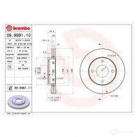 Тормозной диск BREMBO 791147 8020584037409 09.9991.11 DR8U7T S - Изображение 5