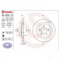 Тормозной диск BREMBO 08.C250.11 5A8 P9 8020584218648 789882 - Изображение 3