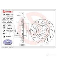 Тормозной диск BREMBO 8020584982518 NAYCP9 V 09982510 Mercedes E-Class (S211) 3 Универсал 1.8 E 200 T Kompressor (2142) 163 л.с. 2003 – 2009