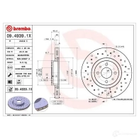 Тормозной диск BREMBO 09.4939.1X 8020584212349 WH ZDY 790003 - Изображение 4