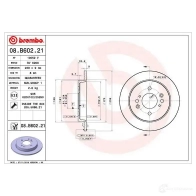 Тормозной диск BREMBO TEP 8I 1438329376 08.B602.21 - Изображение 2