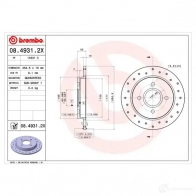 Тормозной диск BREMBO 08.4931.2X 789171 8020584215227 D 4IL2K - Изображение 6