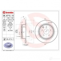 Тормозной диск BREMBO 08.A715.11 8020584032565 789776 RA G06 - Изображение 7