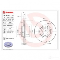 Тормозной диск BREMBO 790631 8020584028988 09.8303.11 4 PCBG5Q - Изображение 5