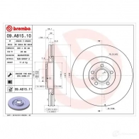 Тормозной диск BREMBO 09a81510 791444 8020584028520 NFJNT K8 - Изображение 2