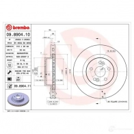 Тормозной диск BREMBO H1J PUQ 09890410 8020584890417 790771 - Изображение 2
