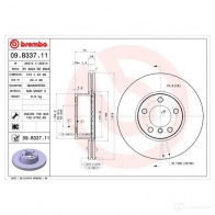 Тормозной диск BREMBO 09.B337.11 87103201 8020584222607 YJD4 T - Изображение 2