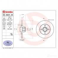 Тормозной диск BREMBO 8020584014318 08583425 789334 979 VL8 - Изображение 2