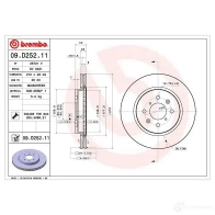 Тормозной диск BREMBO 1422939129 M OUG6SN 09.D252.11 - Изображение 5