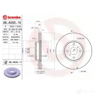 Тормозной диск BREMBO HS0P2R M 8020584210680 791333 09.A535.11 - Изображение 2