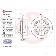 Тормозной диск BREMBO 1438329411 DTW FO 08.D430.11
