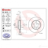 Тормозной диск BREMBO 1438329412 3HY TN 09.D570.11 - Изображение 5