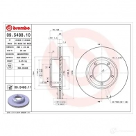 Тормозной диск BREMBO W6 J0U9 8020584222119 1210312135 09.5488.11 - Изображение 2