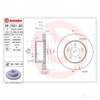 Тормозной диск BREMBO 790497 09742180 8020584742181 CVY3 R - Изображение 2