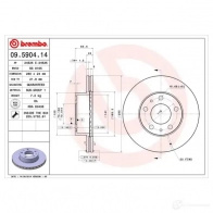 Тормозной диск BREMBO 790280 C7 XQVE9 8020584012956 09.5904.14