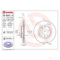 Тормозной диск BREMBO 8020584026212 791521 09.B042.11 4OL2 U6 - Изображение 3