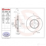 Тормозной диск BREMBO 09979020 791086 8020584979020 D4S6 N1 - Изображение 2