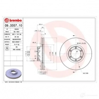 Тормозной диск BREMBO 8020584335710 UR8 GJT 789949 09.3357.10 - Изображение 2