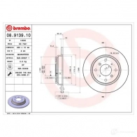 Тормозной диск BREMBO 8020584913918 789534 H8F EH 08.9139.10 - Изображение 2