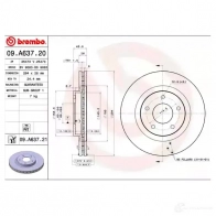 Тормозной диск BREMBO 09.A637.21 791378 8020584217924 PJF EV - Изображение 3