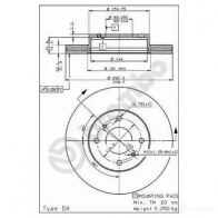Тормозной диск BREMBO 8020584502211 790035 BSF6R X 09502210 - Изображение 2
