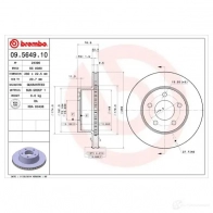 Тормозной диск BREMBO 09.5649.10 I BSOE 8020584564912 790190 - Изображение 2