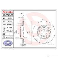 Тормозной диск BREMBO I AVHR 09.7701.11 790520 8020584013045 - Изображение 5