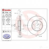 Тормозной диск BREMBO 09773110 790537 5B C8U 8020584773116 - Изображение 2