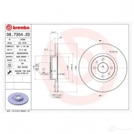 Тормозной диск BREMBO 08735420 789430 EU02 W 8020584735428