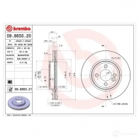Тормозной диск BREMBO 09.8655.21 8020584039816 790705 I E3CC - Изображение 2