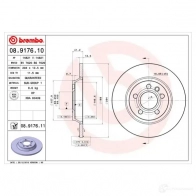 Тормозной диск BREMBO CHJMT V 789548 8020584030486 08.9176.11 - Изображение 7
