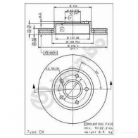 Тормозной диск BREMBO OP 2CYP2 8020584579510 09579510 790242 - Изображение 2