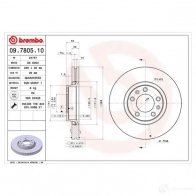 Тормозной диск BREMBO 790545 8020584780510 TQ 2L0LX 09780510 - Изображение 2