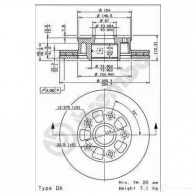 Тормозной диск BREMBO 8020584685112 790366 9CX TIV 09685110 - Изображение 1