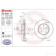 Тормозной диск BREMBO 8020584217184 09.B494.11 1210322721 0REYS1 Q - Изображение 2